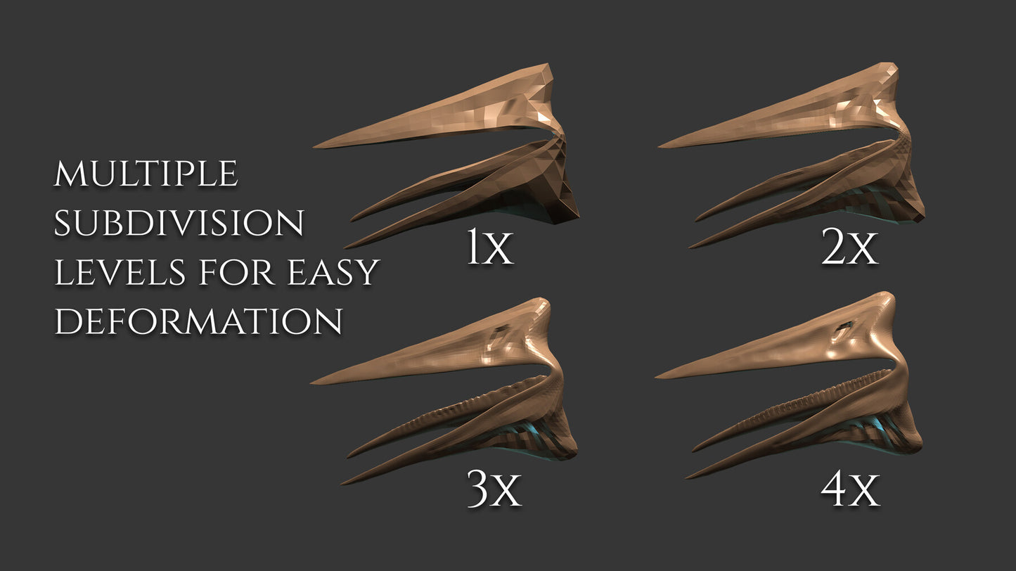 20 Beaks for Zbrush and Blender