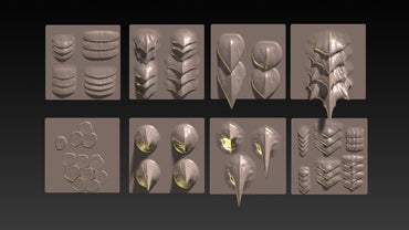 56 VDM Scales and spikes Zbrush brushes for dragons and other reptilian creatures
