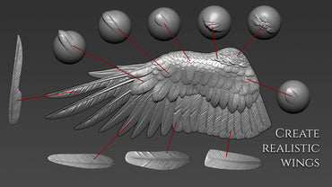 47 Feathers brushes PACK for Eagles, Dragons and Dinosaurs