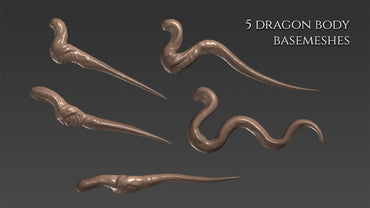 12 body basemeshes for dragons and dinosaurs