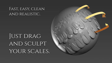 28 pinceles Trail Feathers para Zbrush para dragones y dinosaurios