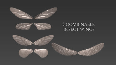 20 Wings for Zbrush and Blender