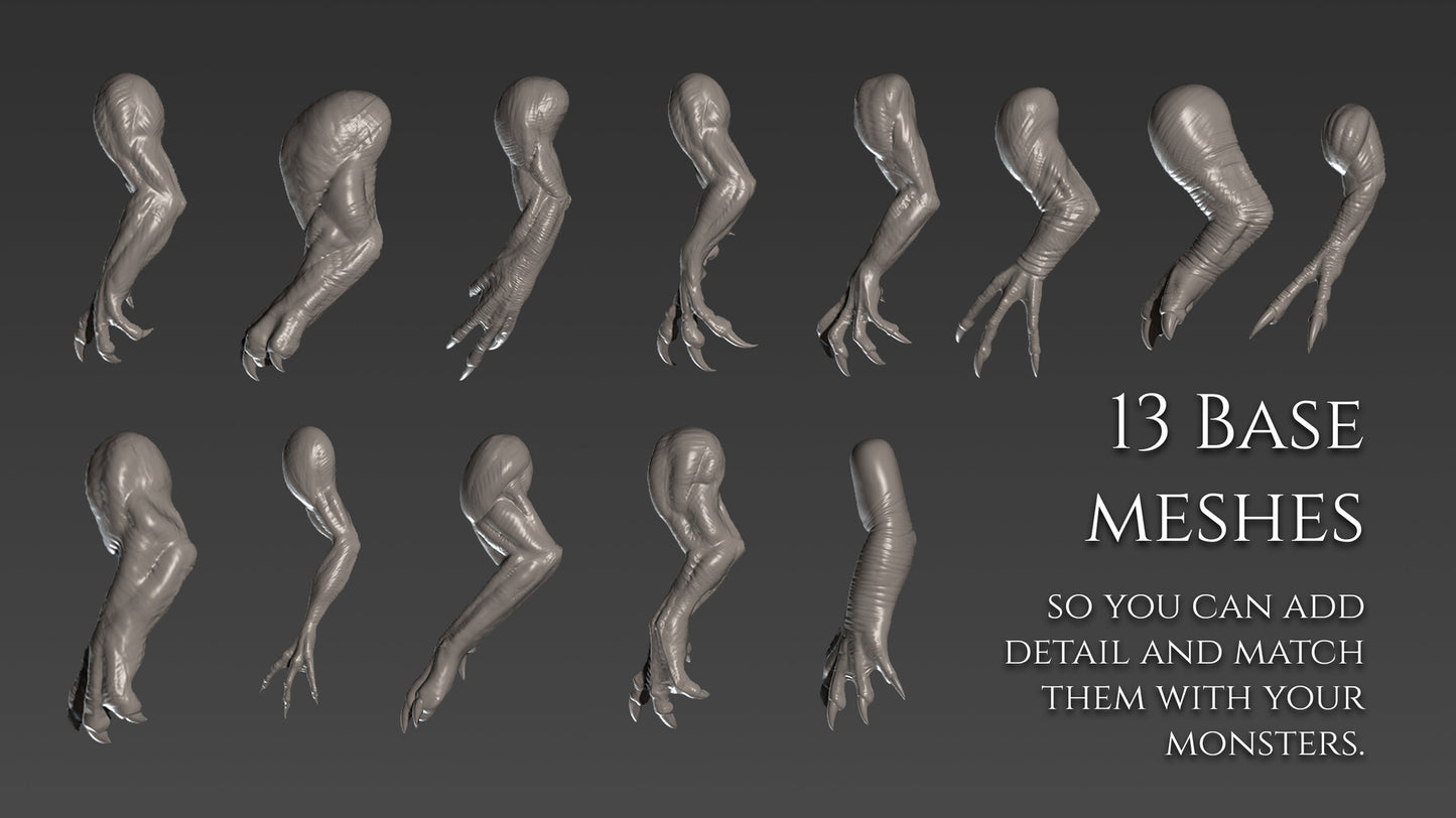 21 arms and claws for Dragons, Dinosaurs and other creatures