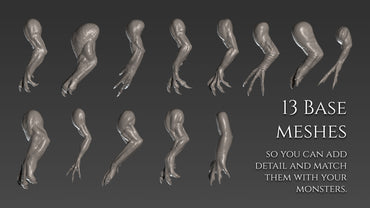 21 brazos y garras para dragones, dinosaurios y otras criaturas.