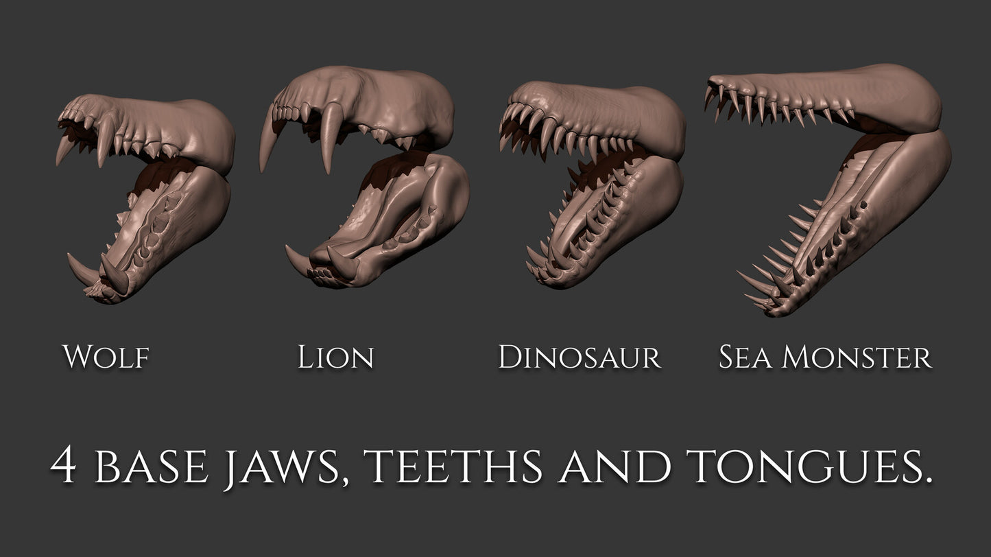 7 jaws, tongues and teeth for creatures