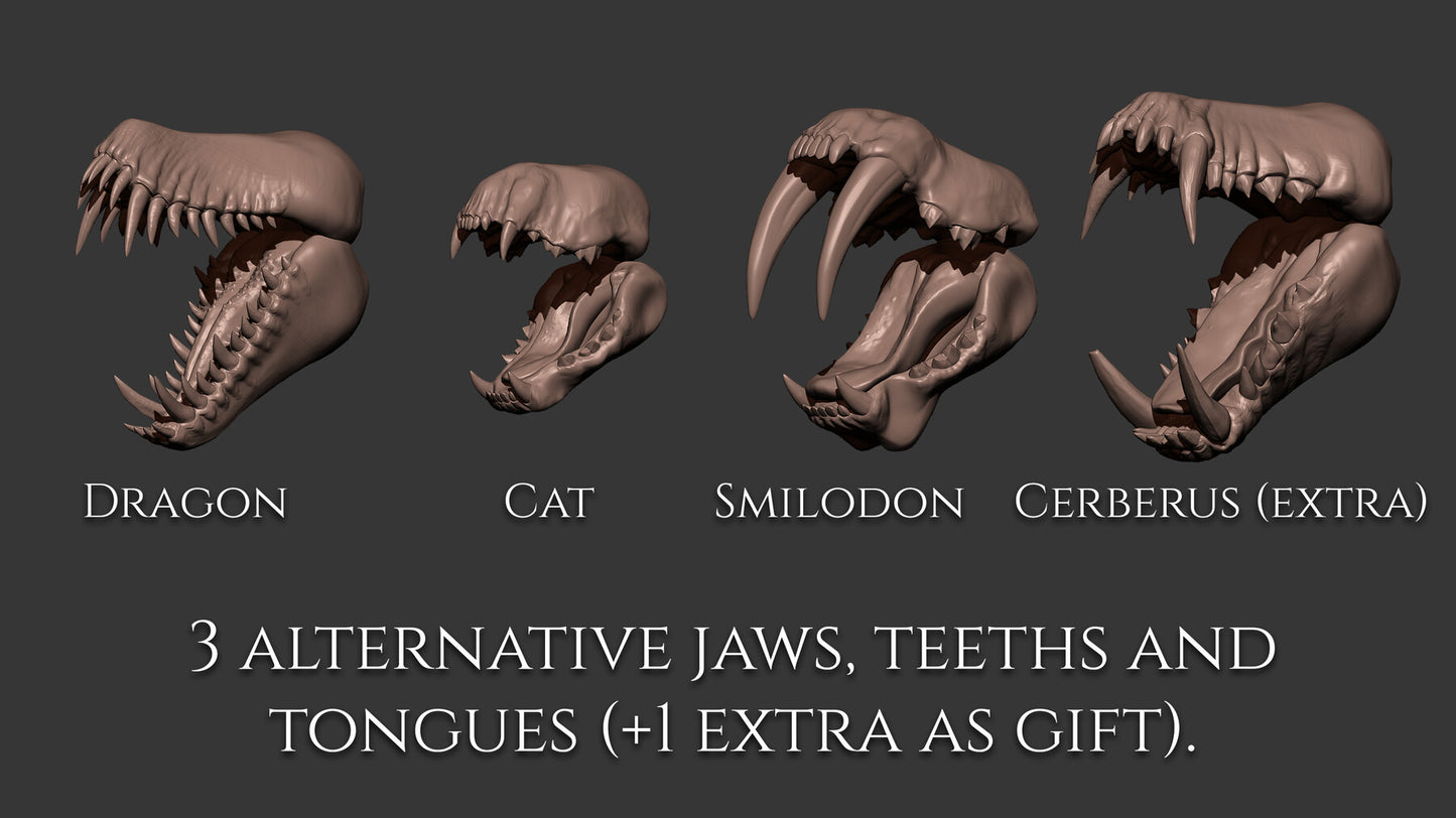 7 jaws, tongues and teeth for creatures