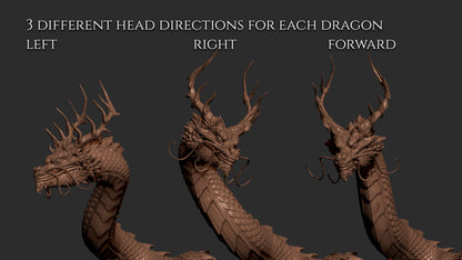 3 Asian Dragons curve brushes for Zbrush