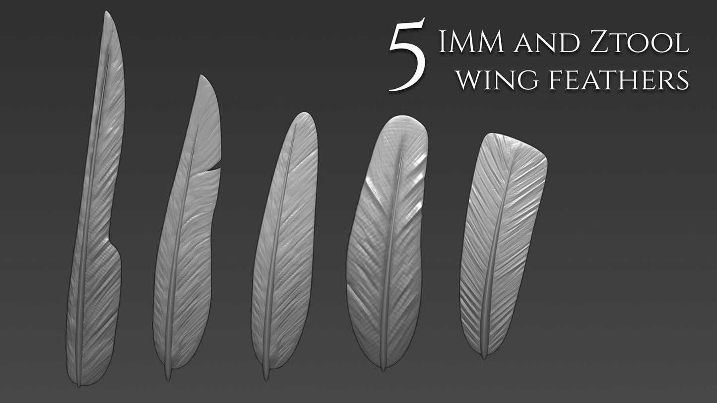 47 Feathers brushes PACK for Eagles, Dragons and Dinosaurs