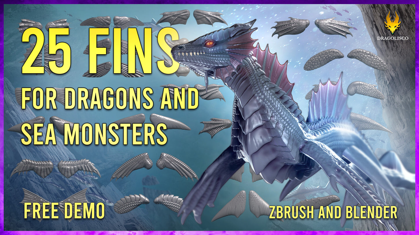 25 aletas para Zbrush y Blender