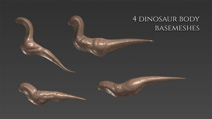 12 body basemeshes for dragons and dinosaurs