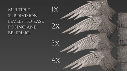 20 Wings for Zbrush and Blender