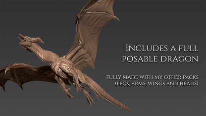 12 body basemeshes for dragons and dinosaurs