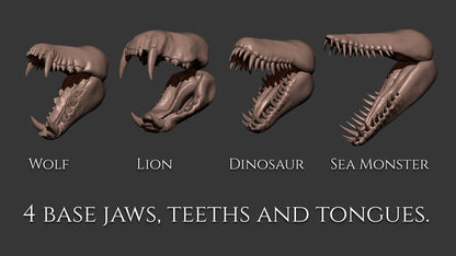 7 jaws, tongues and teeth for creatures